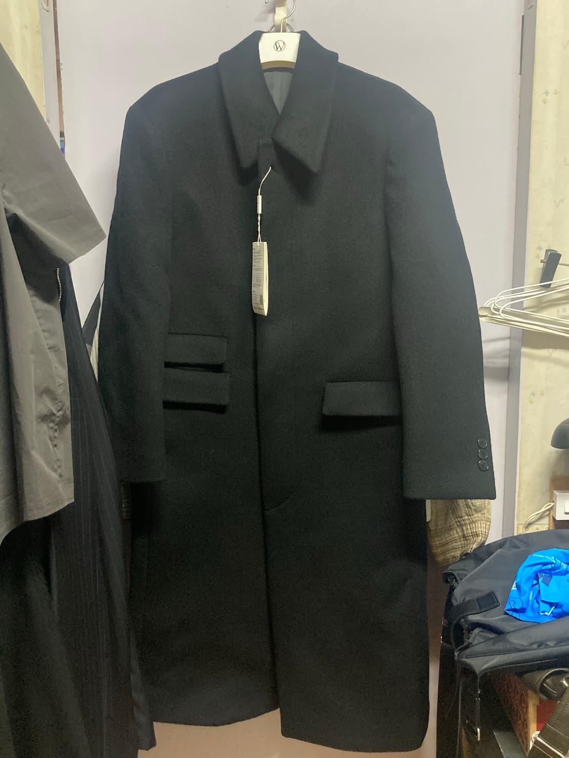 마마가리 오버사이즈 울 맥코트 블랙 46사이즈 상품이미지3