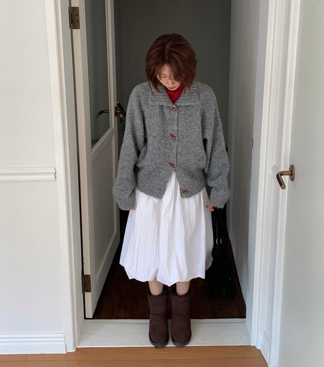 새상품) 데일리쥬 카이작 펌킨 미디 스커트 상품이미지2