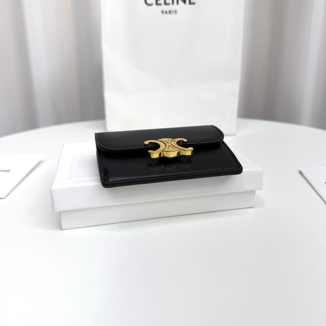 [풀박스] 셀린느 트리오페 플랩 카드지갑 블랙 상품이미지5