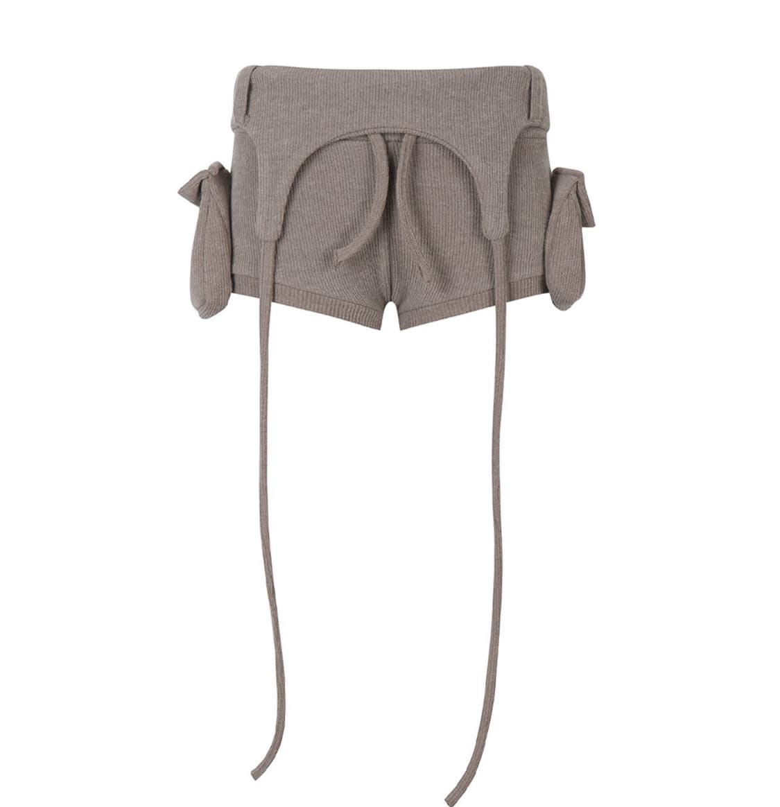BOLD LOGO POCKET KNIT SHORTS_BROWN 상품이미지1