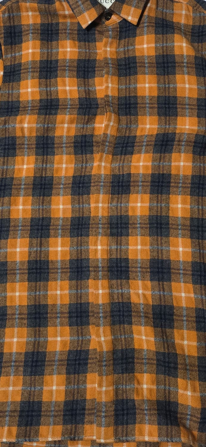 구찌 남성 오렌지 체크 플란넬 셔츠 66 상품이미지6
