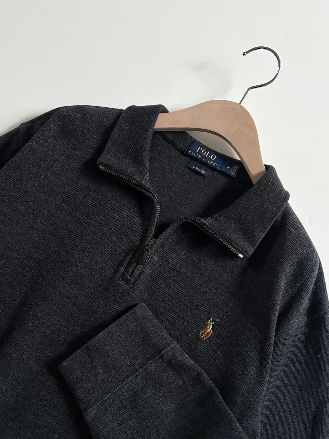 Polo 폴로 랄프로렌 신형라벨 차콜컬러 하프집업 니트 상품이미지3