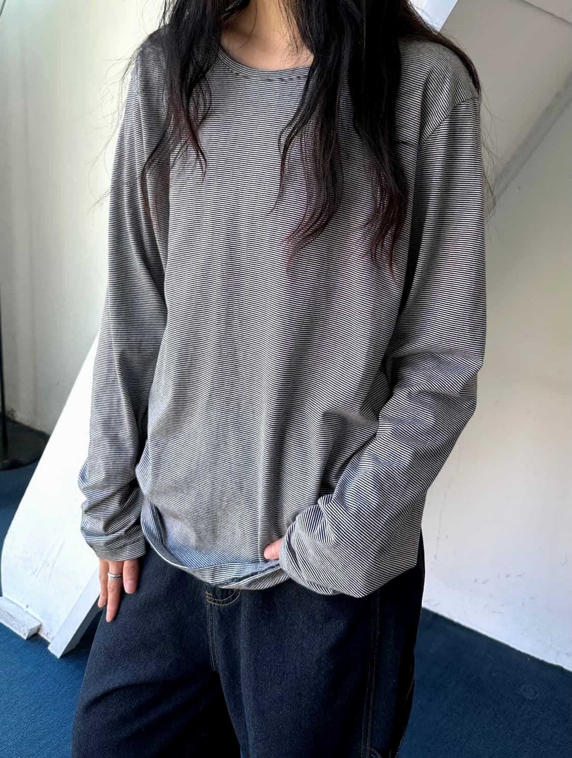 Narrow stripe design L/S top 상품이미지4