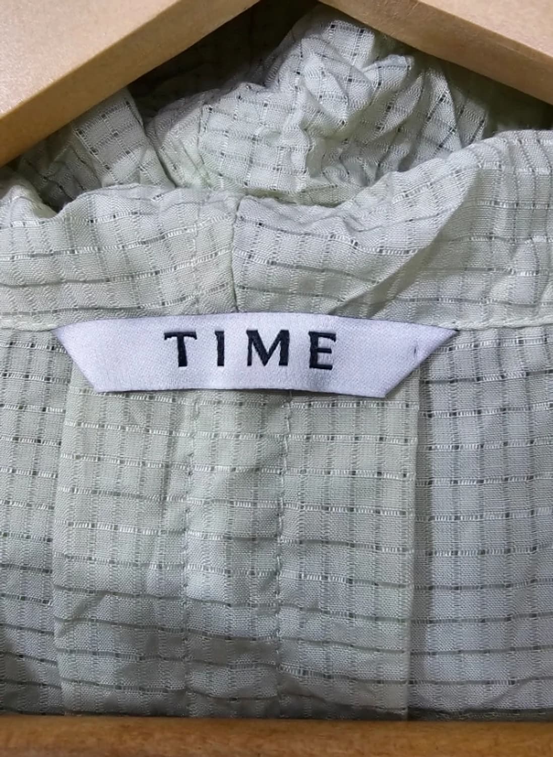 타임 TIME 크링클 체크 후드 셔츠 105 FW2024 상품이미지6