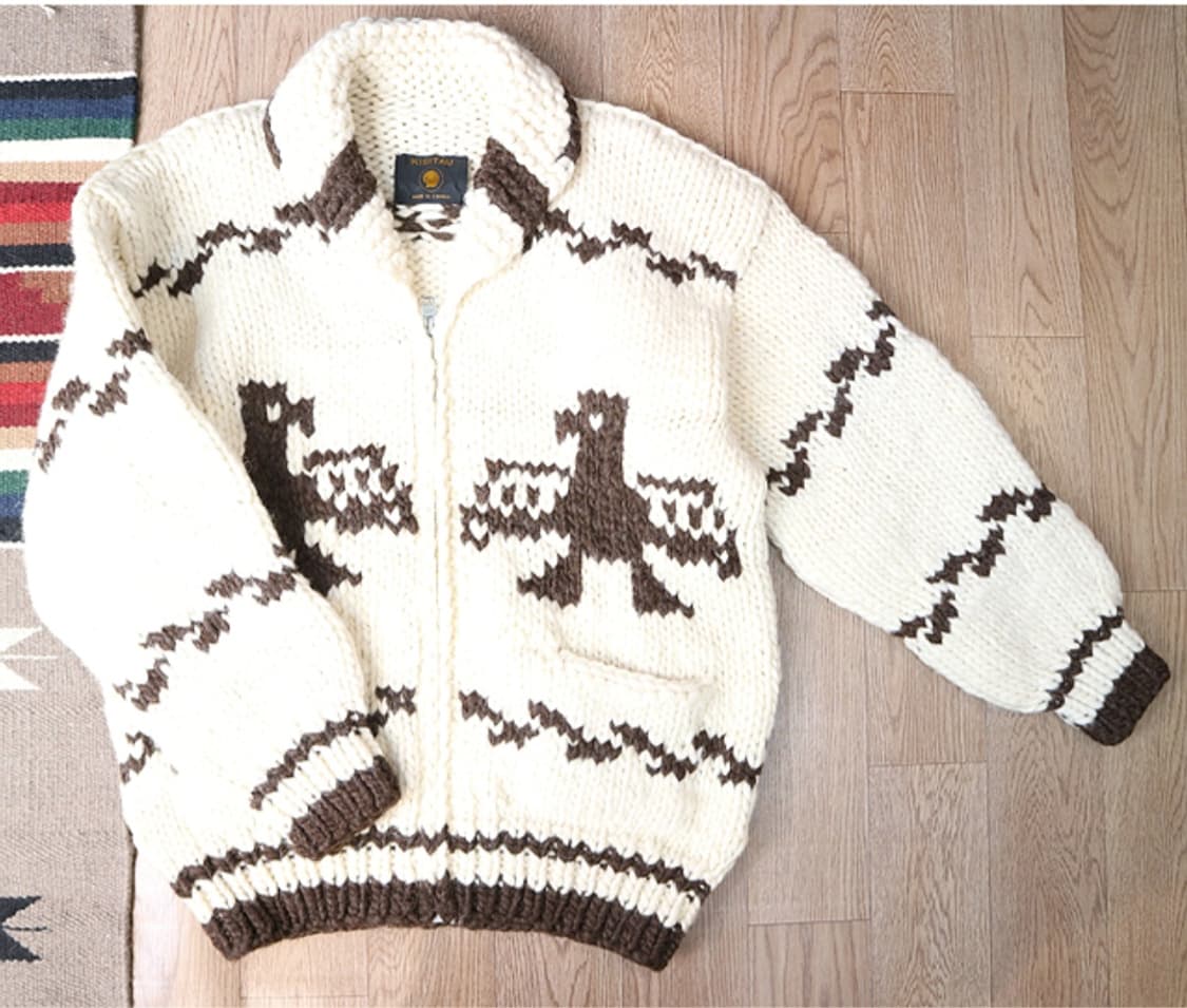 캐나다 핸드메이드 양모100% 인디언 코위찬 스웨터 cowichan

 상품이미지1