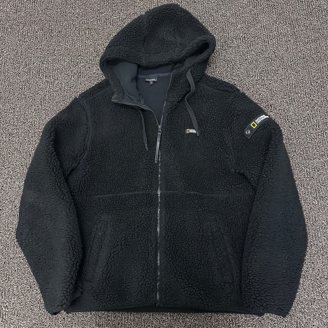 내셔널지오그래픽 뽀글이 털 후리스 집업 자켓 블랙 L 상품이미지1