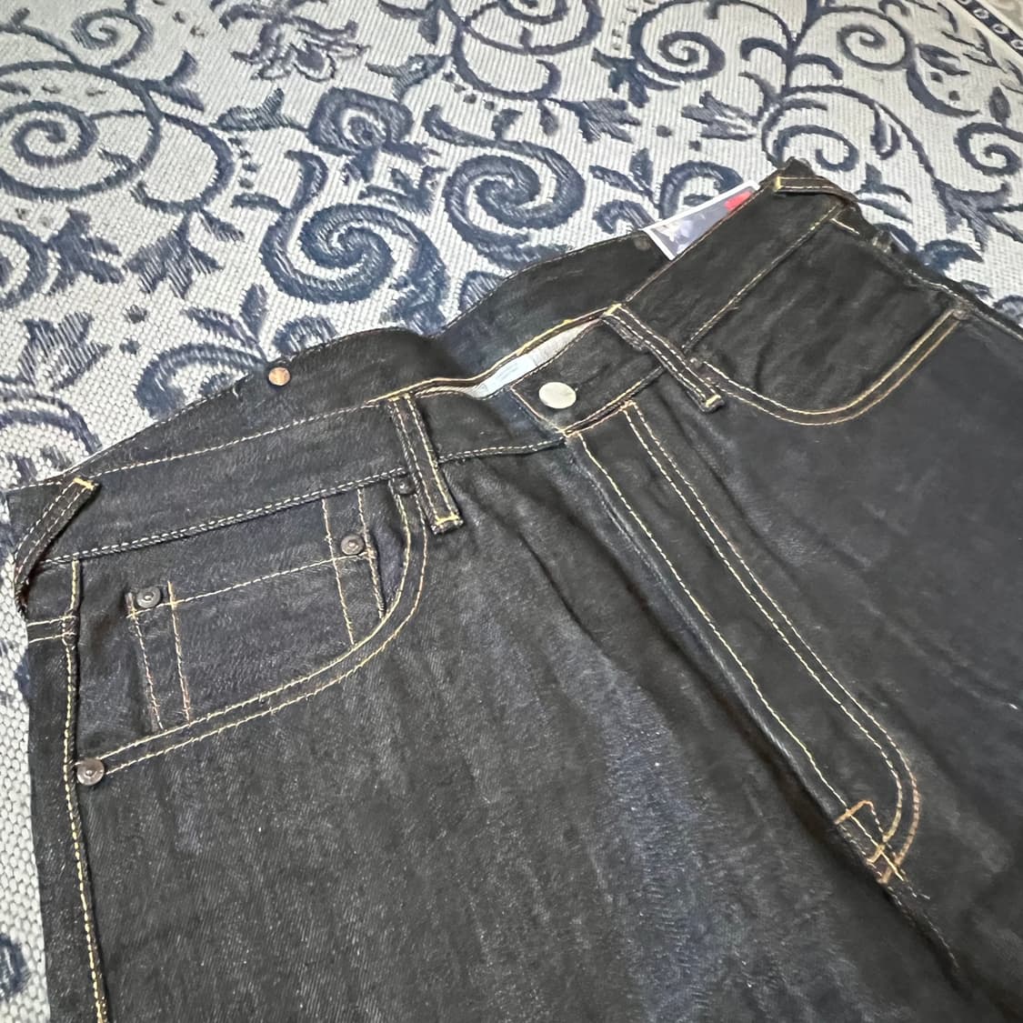 34 에비수 헤리티지 다이콕 빅 그린 로고 데님 반바지/W2383 상품이미지4