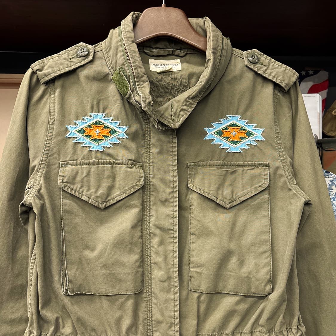 00s 데님 앤 서플라이 아즈텍 비즈아트 M-65 필드자켓 N1228 상품이미지3