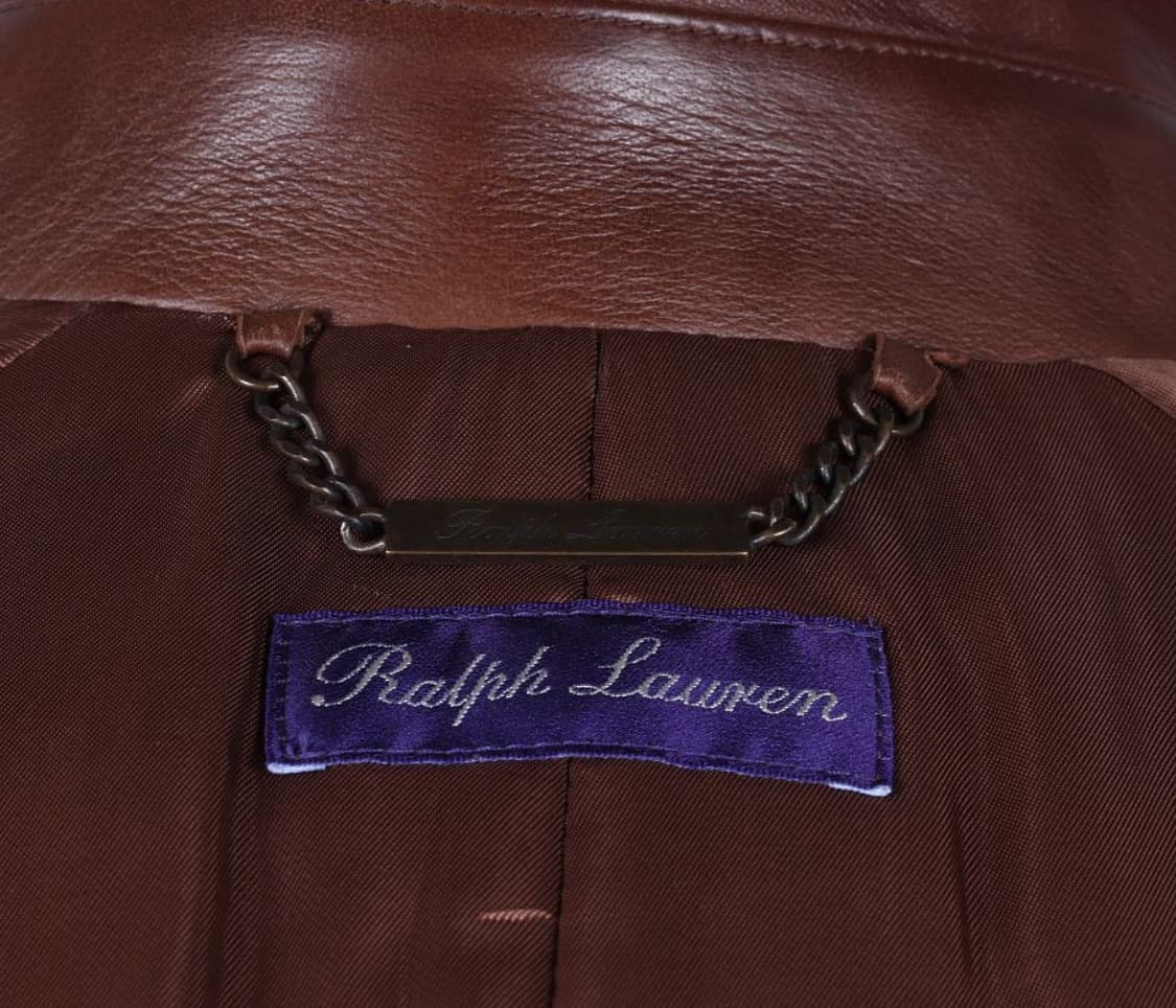 랄프 로렌 퍼플라벨 벨티드 재킷(레더-램스킨)L 사이즈-해외발송 상품이미지5