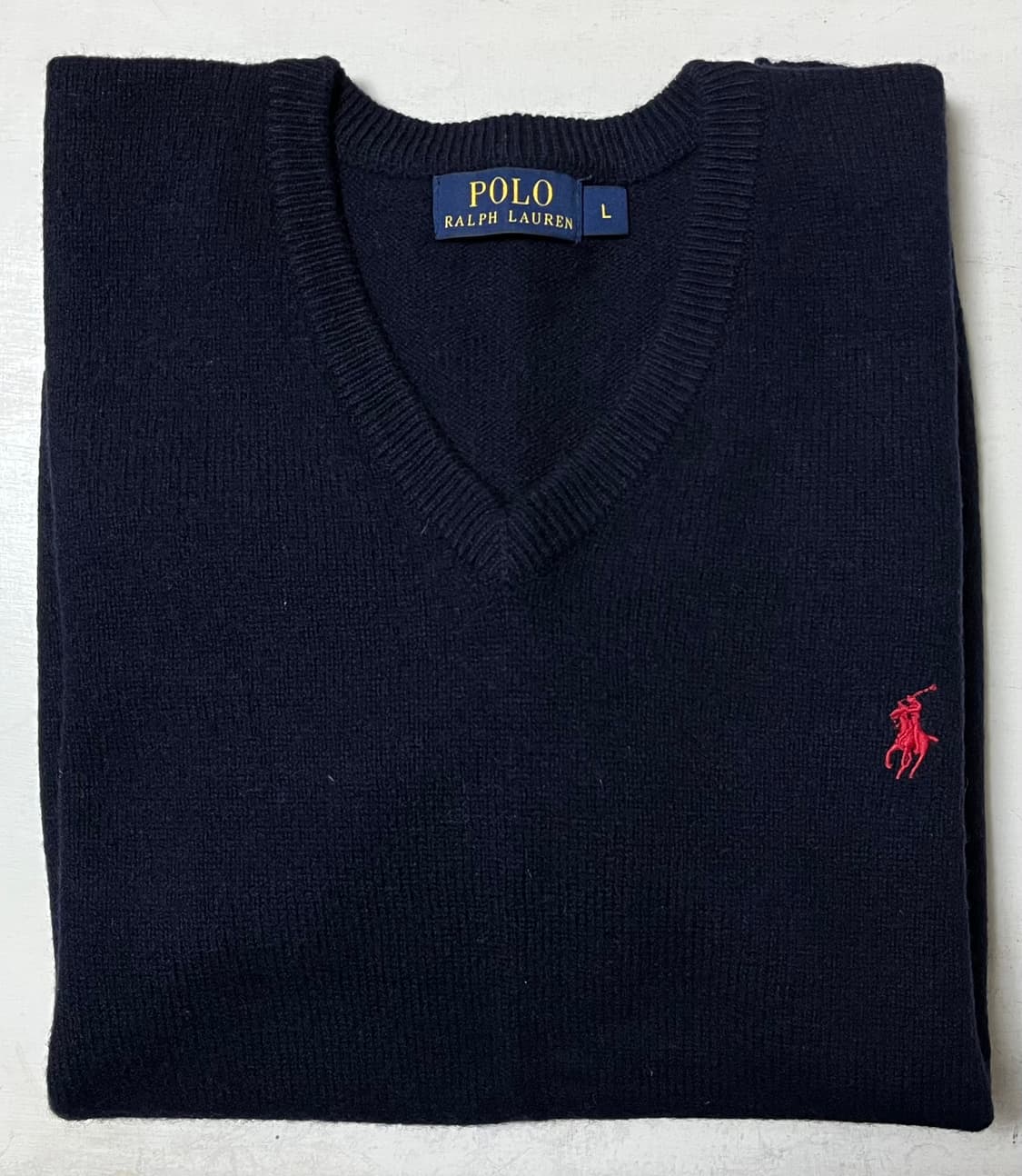 폴로 브이넥니트 네이비 상품이미지1