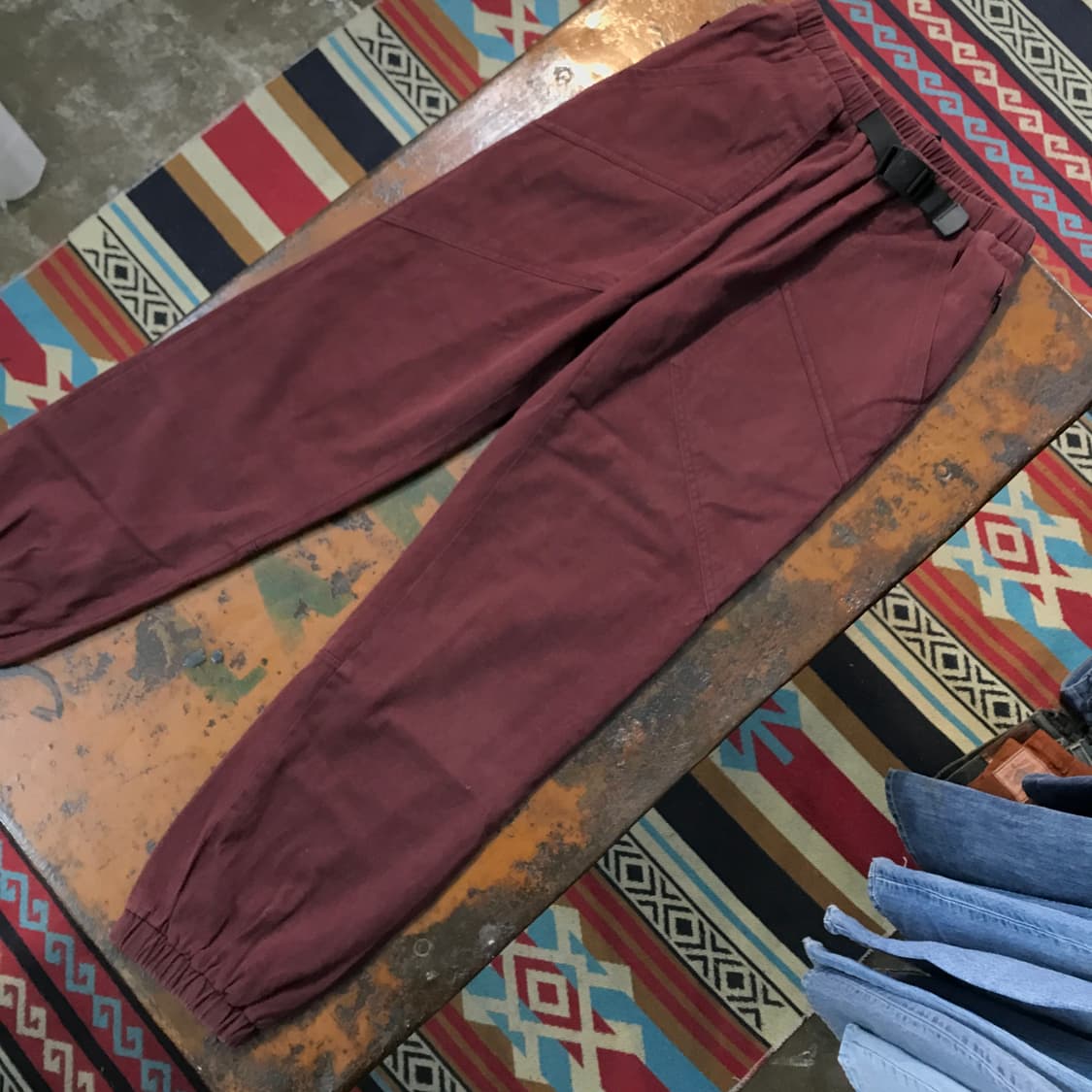 Mschf 미스치프 버건디 헤비코튼 밴딩 조거 팬츠 허리 24 26 상품이미지3