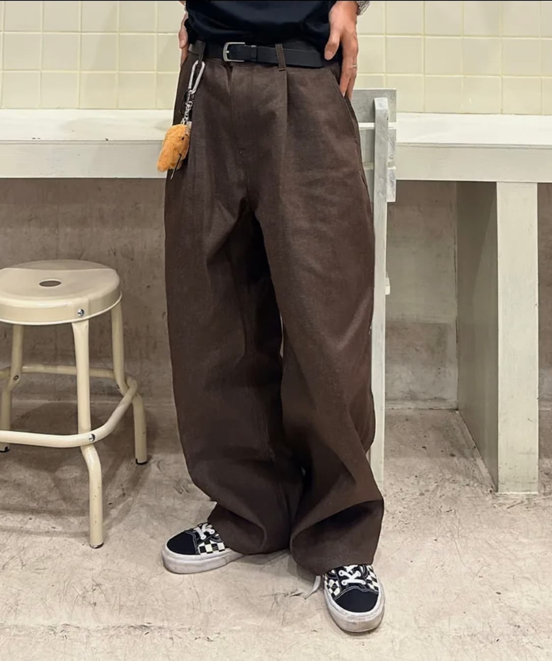 86로드 와이드 데님 브라운 상품이미지2