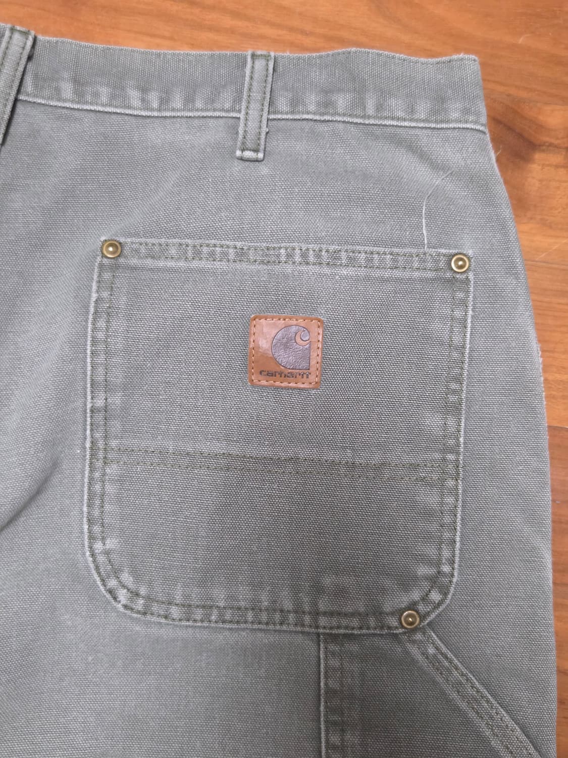 빈티지 페인팅 칼하트 B136 더블니 모스그린 34 x 30 상품이미지7