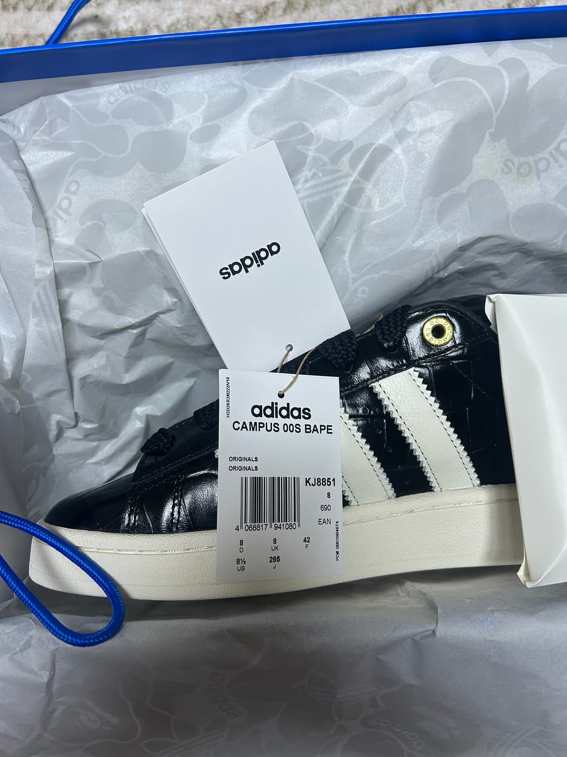 아디다스 x 베이프 캠퍼스 00s 코어 블랙 오프 화이트 265 상품이미지3