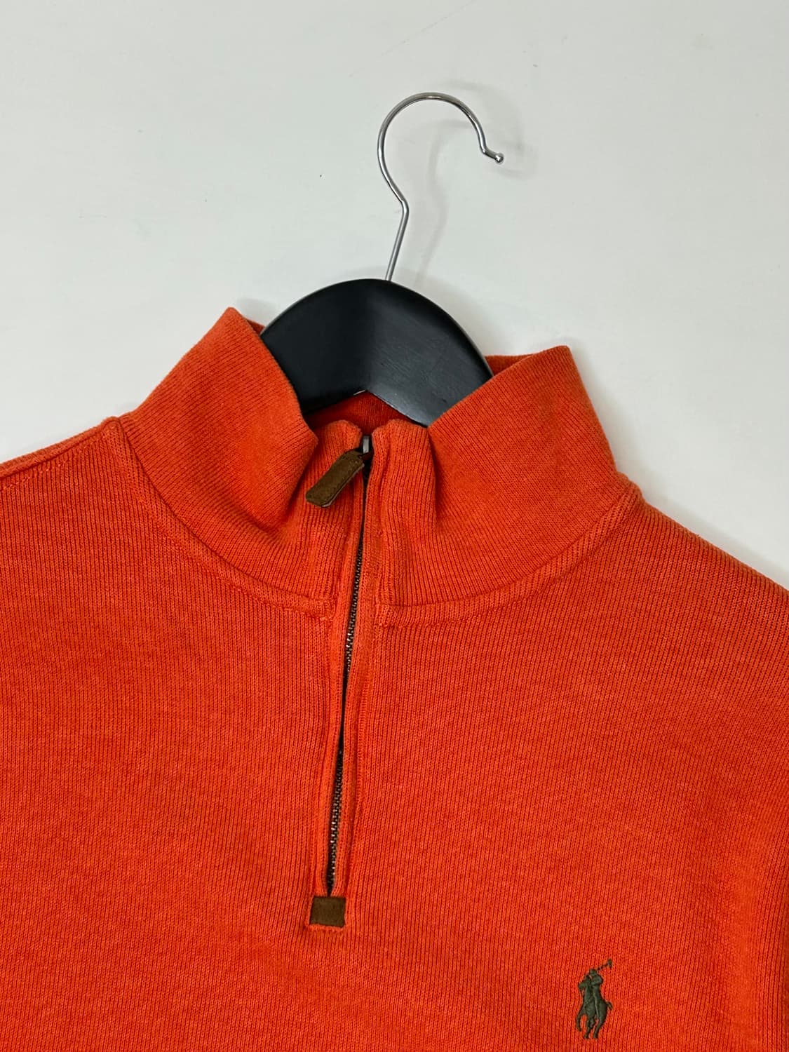 Polo 폴로 랄프로렌 오렌지 컬러 코튼 반집업 니트 상품이미지1