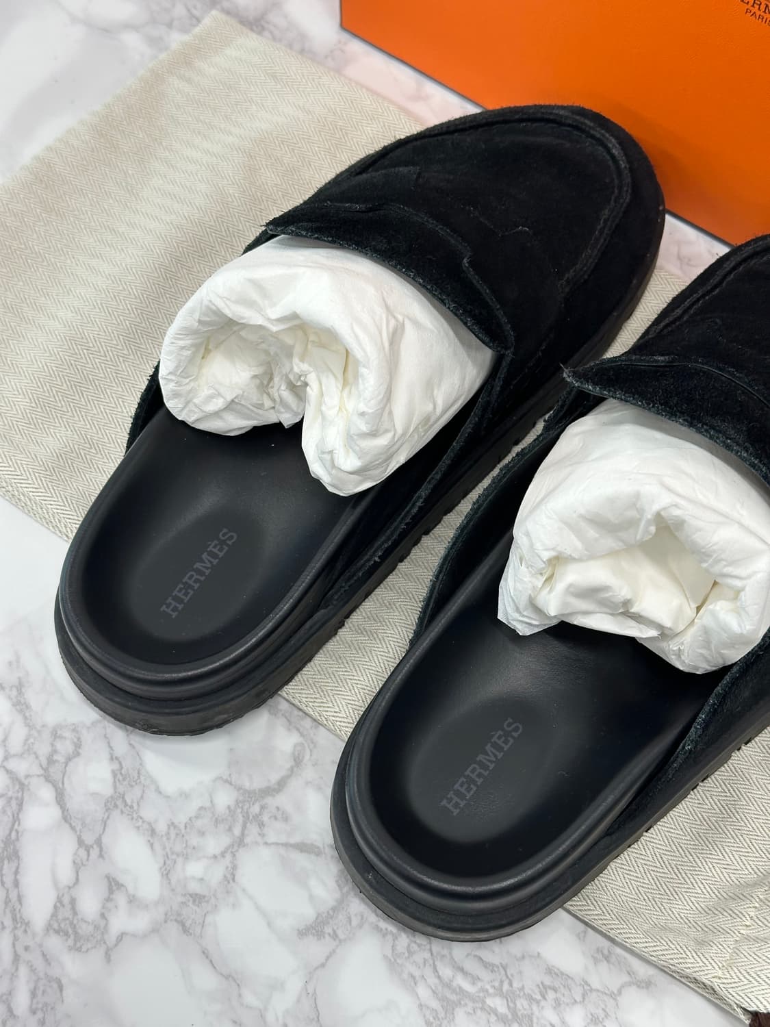 [풀구성] 에르메스 고 뮬 스웨이드 블랙 상품이미지7