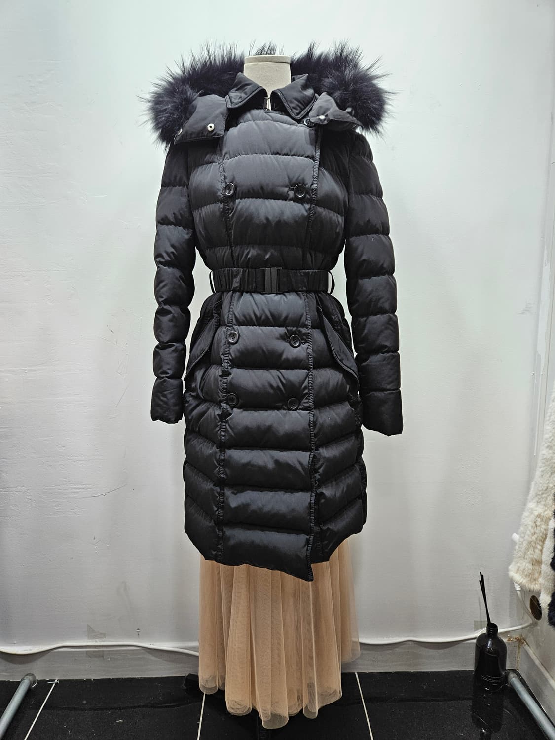 CC콜렉트 라쿤후드 오리털 롱패딩 S  상품이미지4