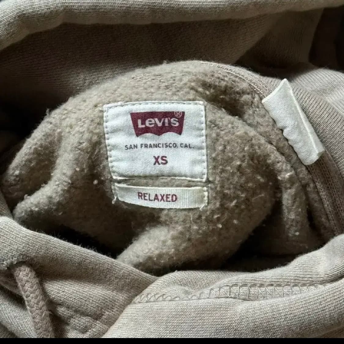 리바이스 relaxed xs 기모 라이트 브라운 후드티 상품이미지2