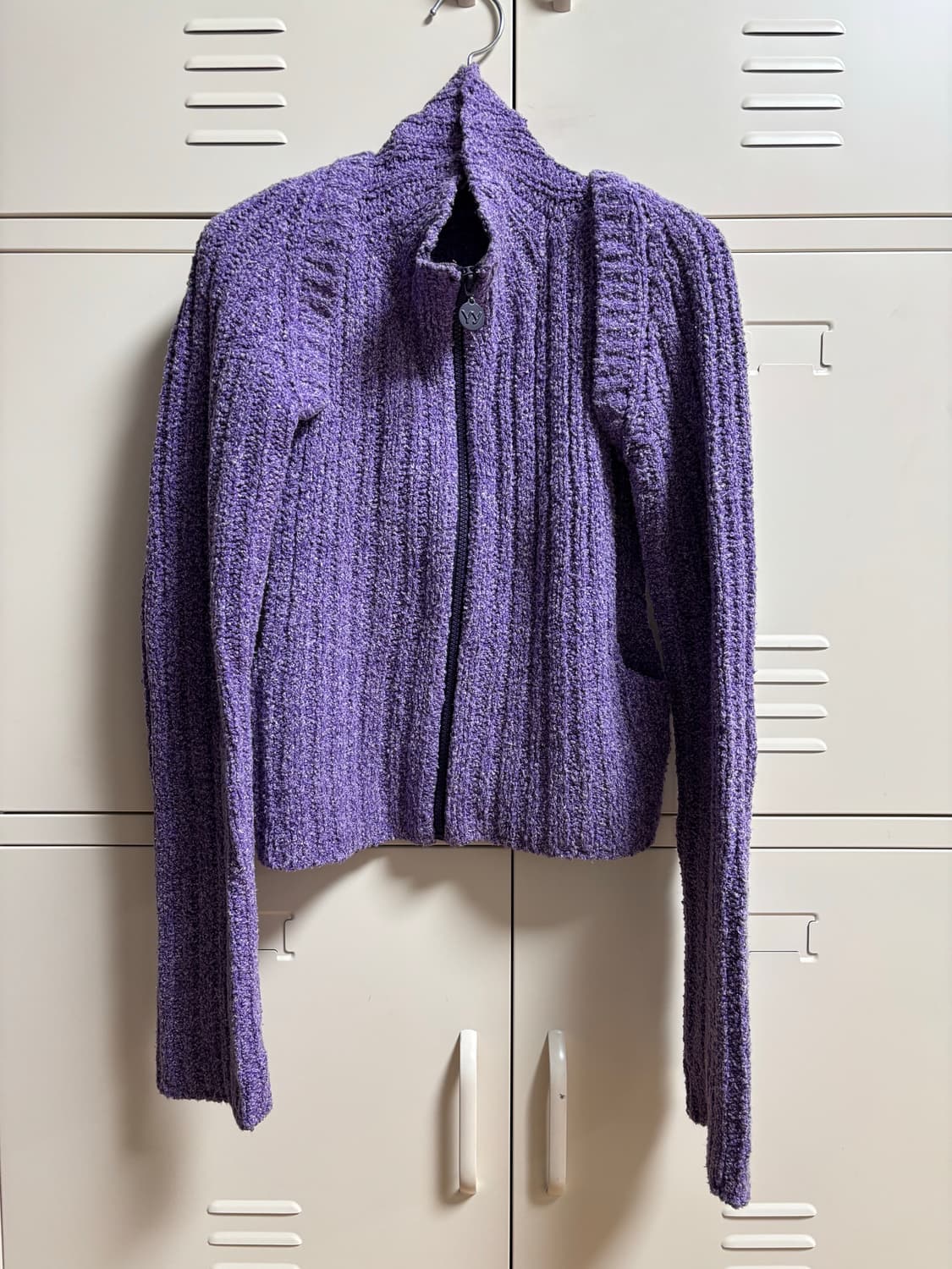 OPEN YY 보라색 니트 집업 베스트 + 볼레로 세트 상품이미지4