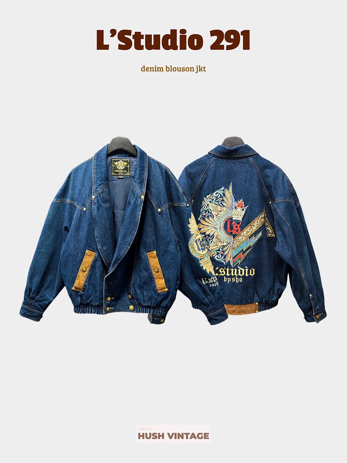 L’ Studio 291 by sho 자수 데님 블루종 자켓 상품이미지1