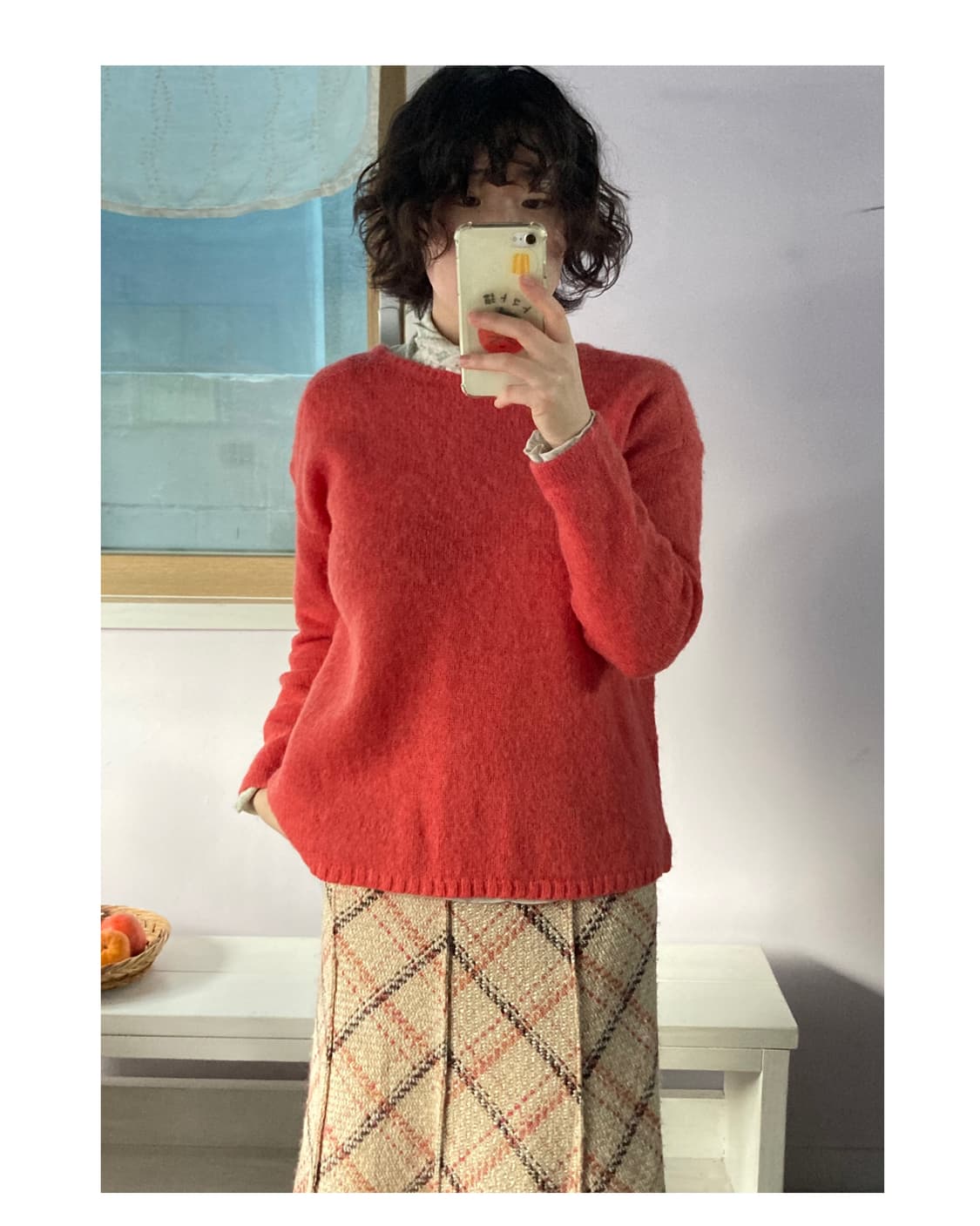 니코앤드 코랄색 울100 니트 상품이미지3