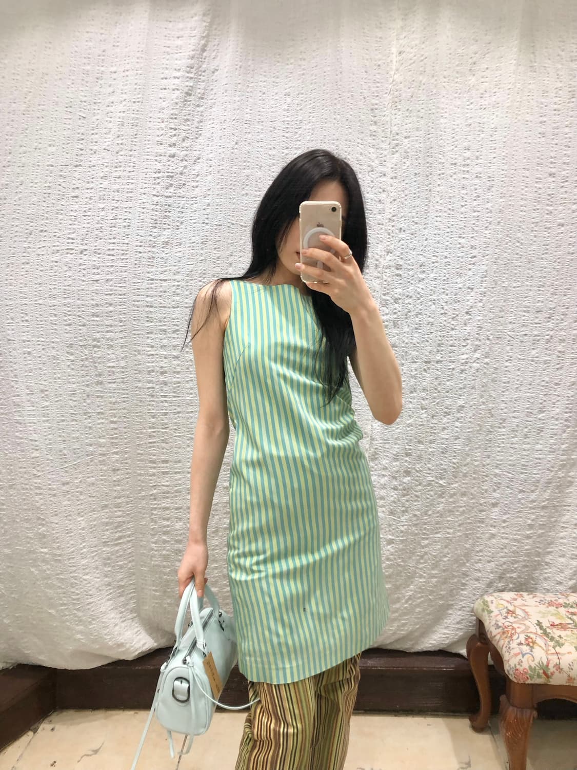Mint green stripe ops 상품이미지2