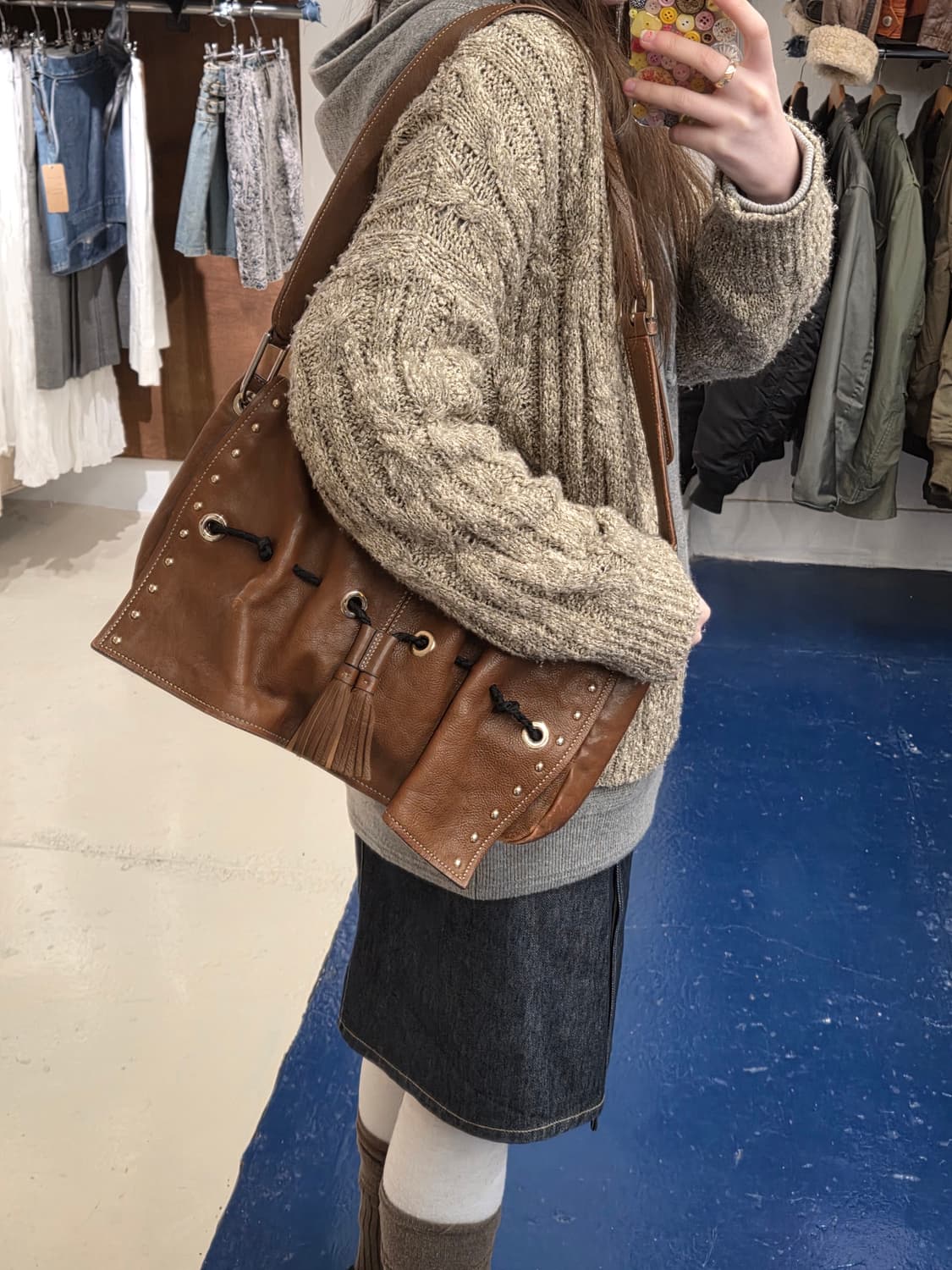 1990s BB 발렌시아가 웨스턴 크로스 백 상품이미지4