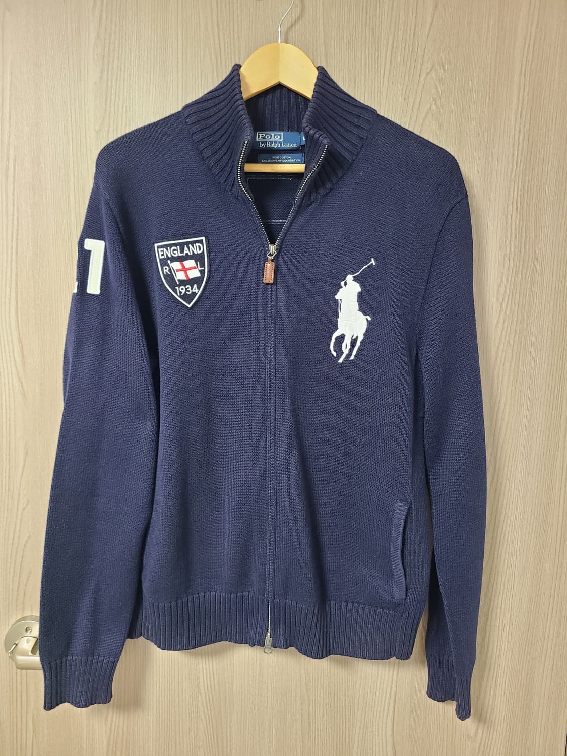 폴로랄프로렌 잉글랜드 빅포니 투웨이 니트집업 L 상품이미지1