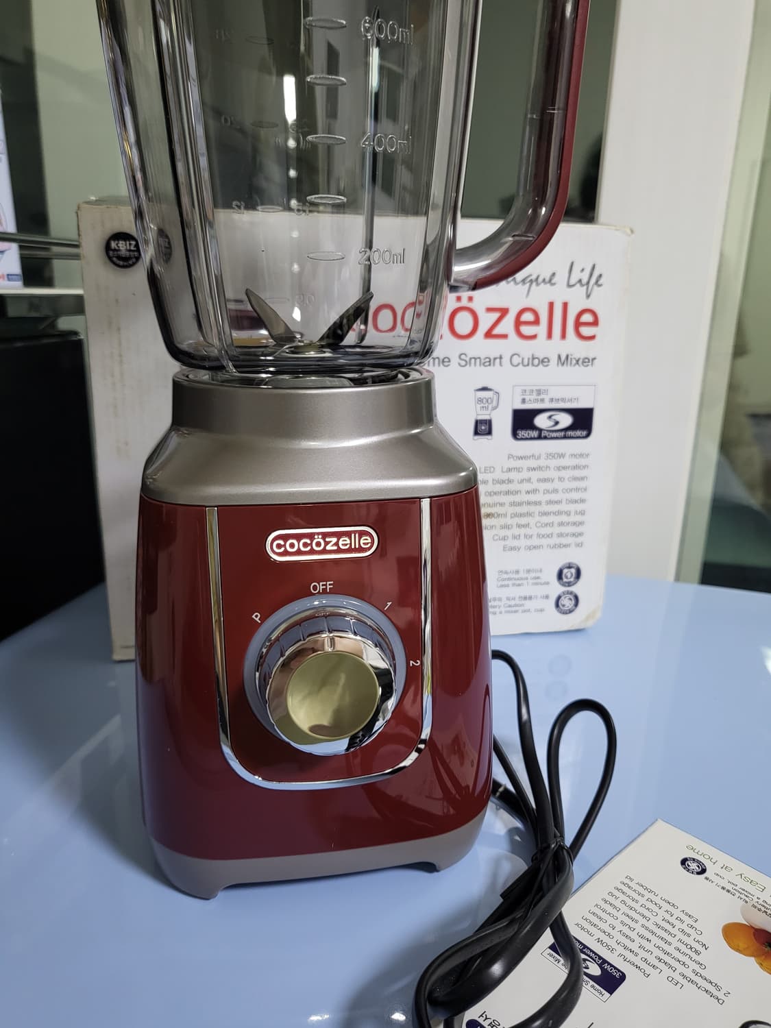 코코젤리 홈스마트 큐브 믹서기 버건디컬러 새제품 입니다. 상품이미지4