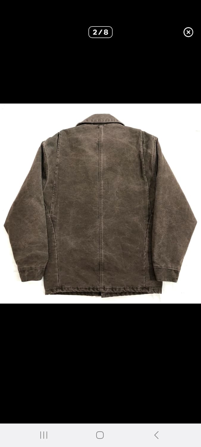 터프덕 브라운 워싱 기모 워크 자켓 상품이미지2