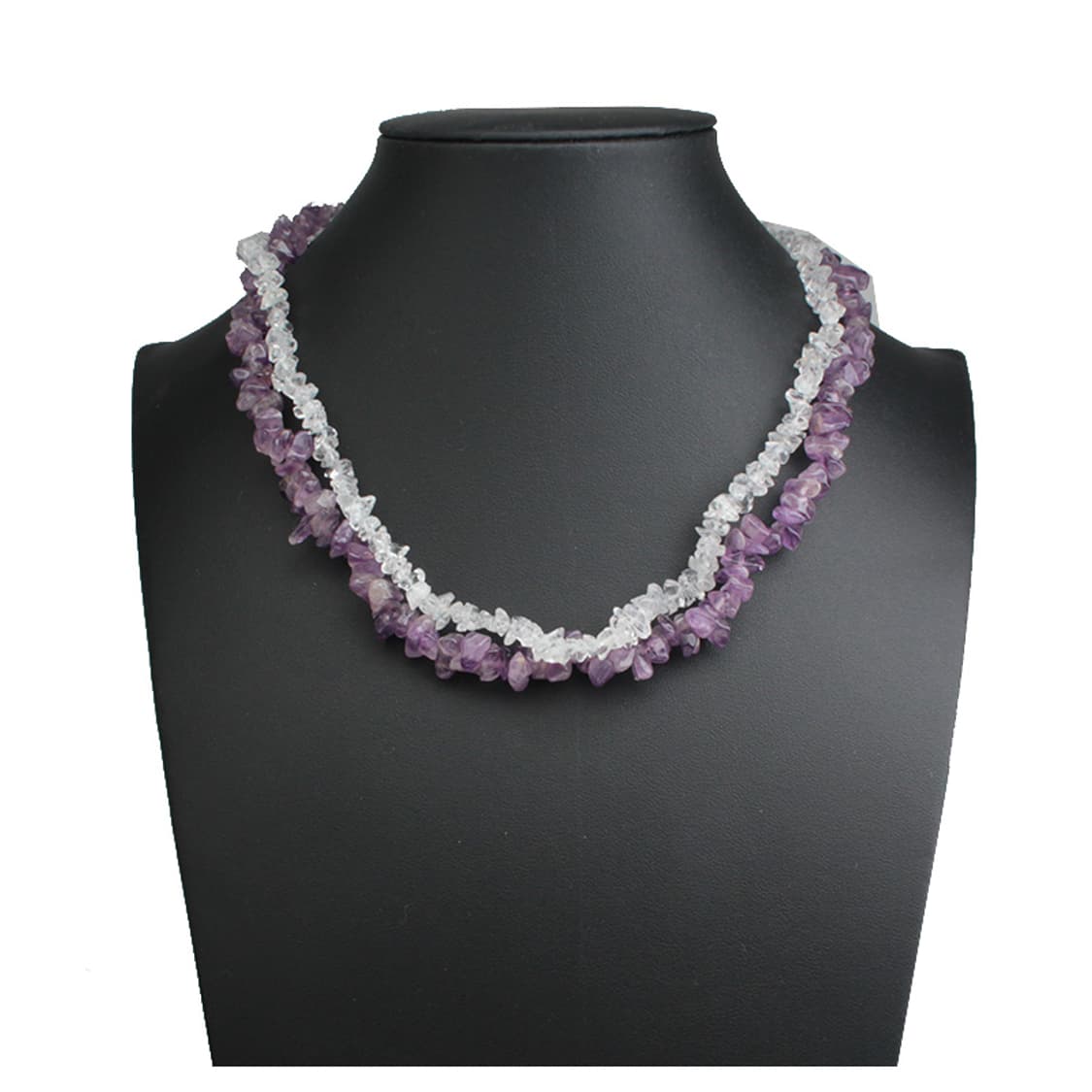 투톤 수정 목걸이 상품이미지1