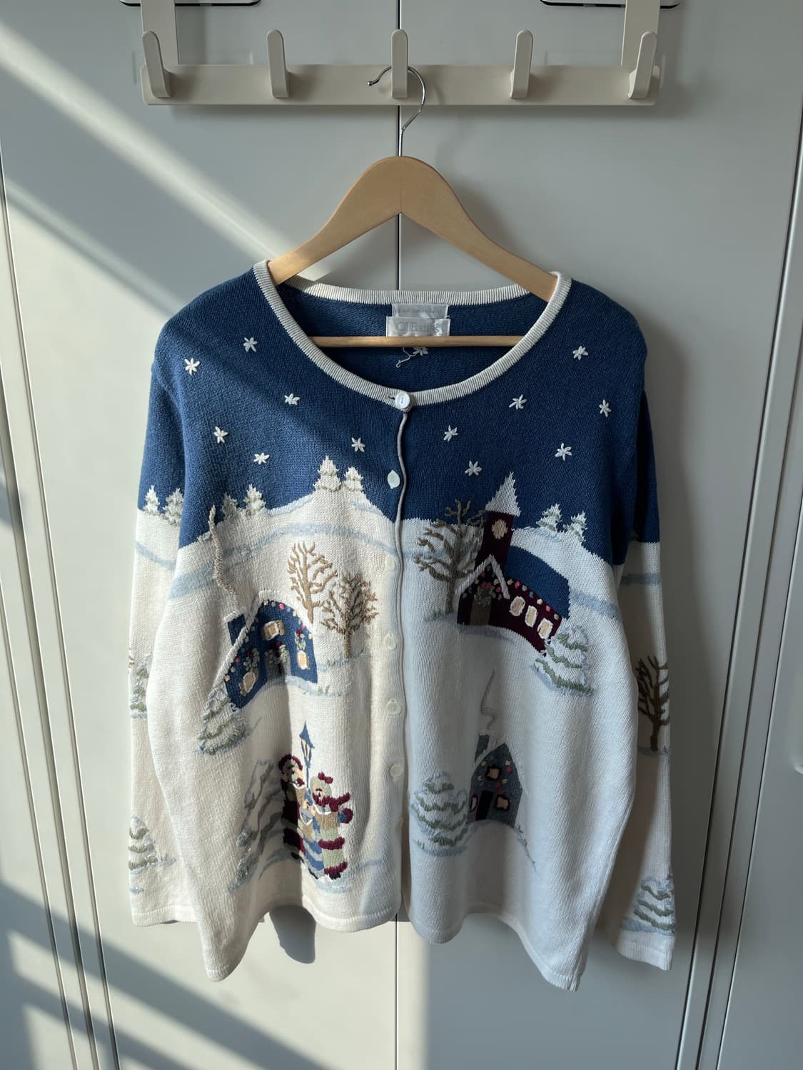 Cjbank 핸드메이드 크리스마스 풍경 니트 가디건  상품이미지5