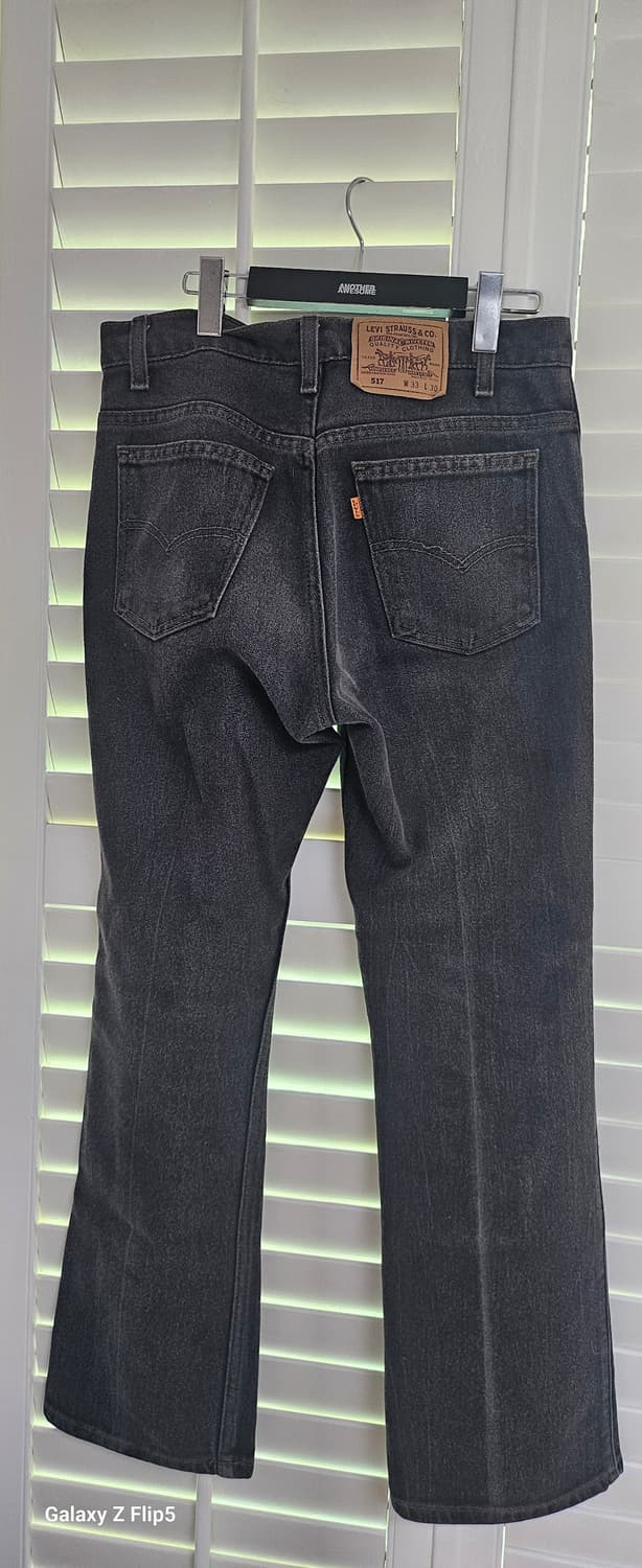 리바이스 517 오렌지탭 블랙 빈티지 데님 W33 부츠컷 상품이미지2