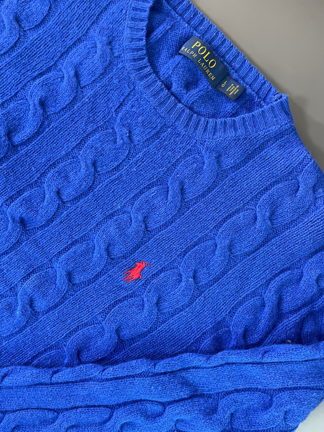 [L] 폴로 랄프로렌 울 100% 케이블 꽈배기 니트 상품이미지3