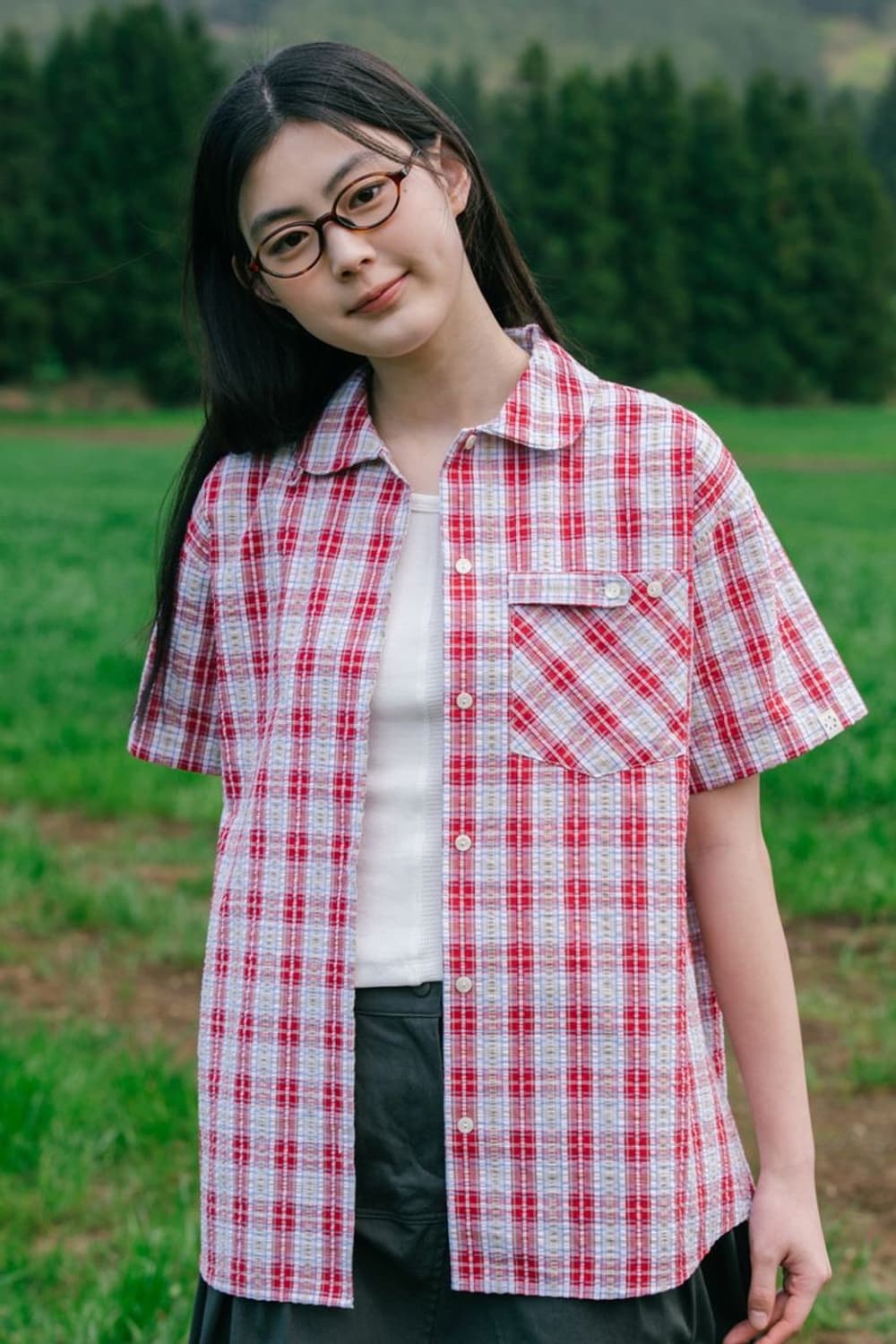 오헤시오 체크 포켓 하프 셔츠 상품이미지2