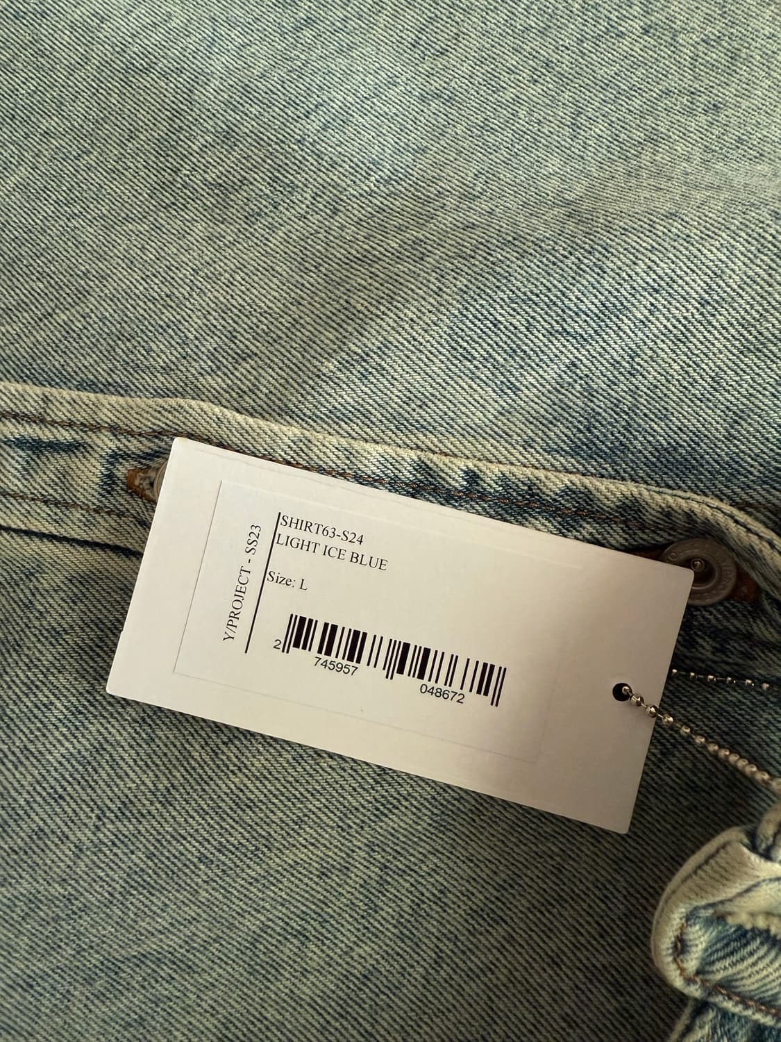 [L] 와이프로젝트 더블 칼라 데님셔츠 새상품 상품이미지6