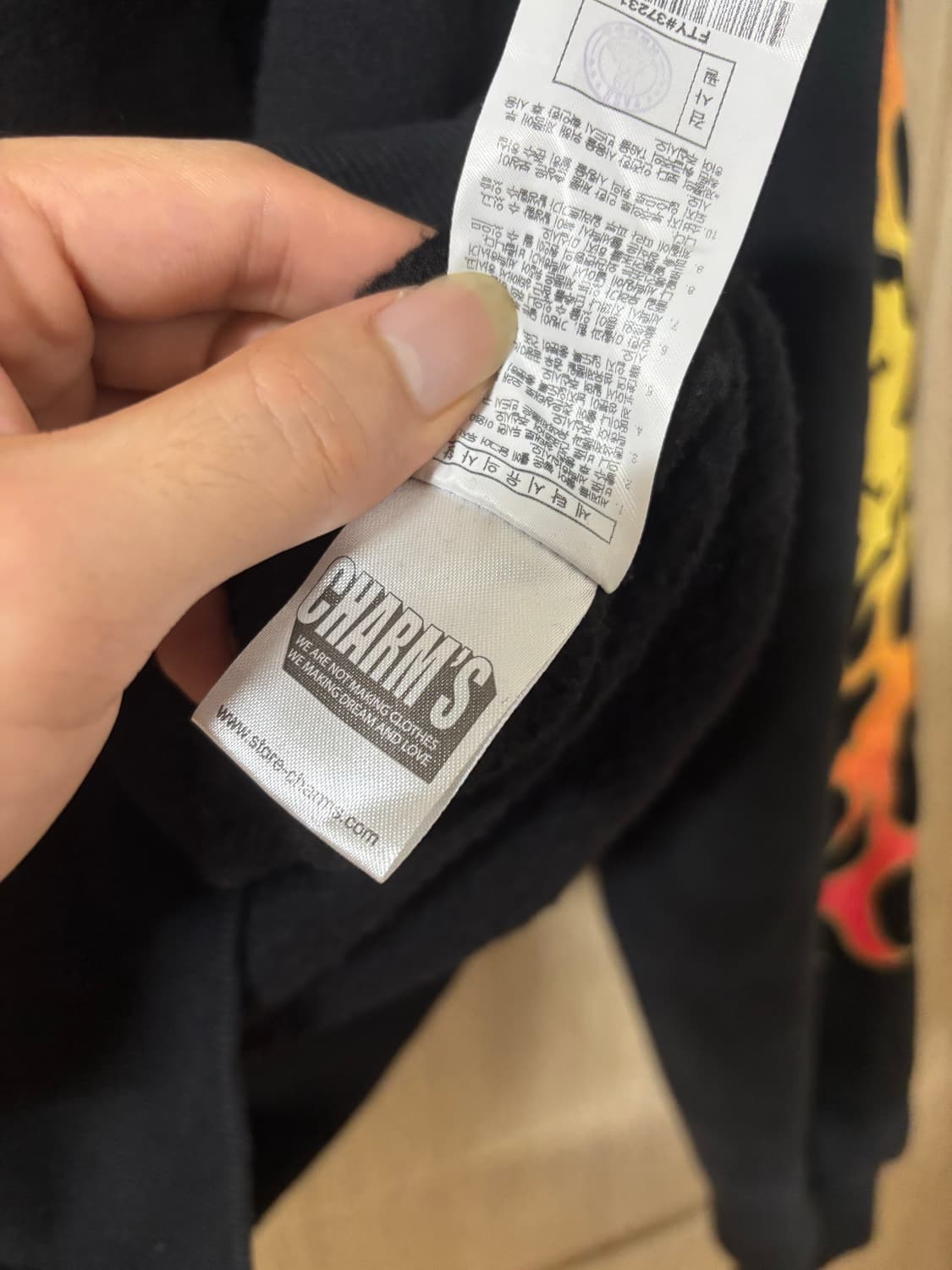 카파x 참스 블랙 후드티 상품이미지7