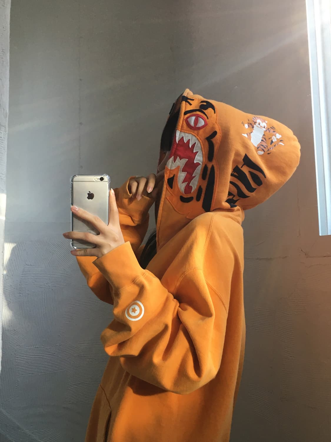 Bape 베이프 오렌지 타이거 샤크 풀 집업 상품이미지1