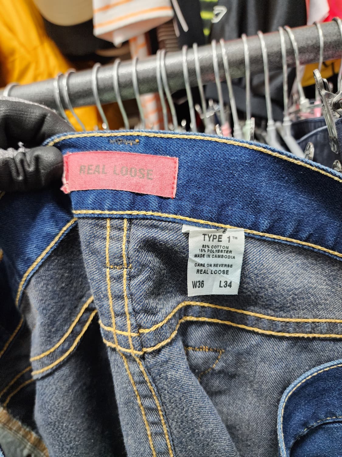 리바이스 TYPE1 리얼루즈핏 진청 데님 팬츠 상품이미지5