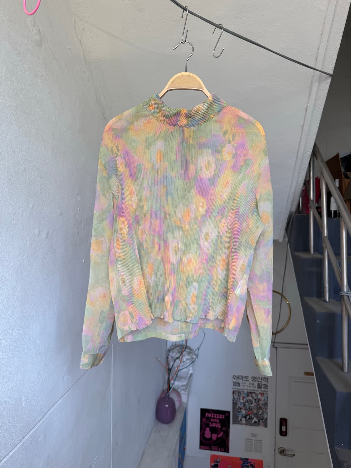 페어리 에스닉 플리츠 블라우스 상품이미지1