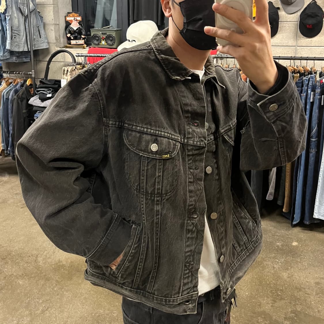 90s Lee 흑청 트러커 자켓 (110) 상품이미지8