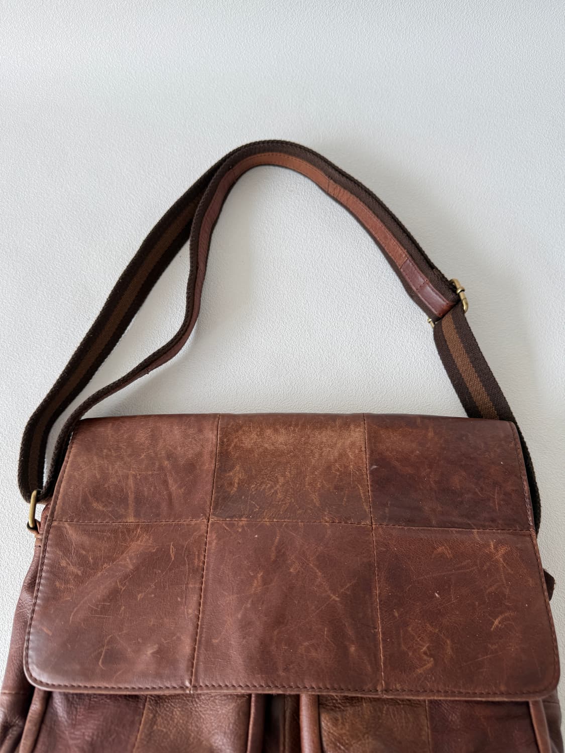 Pre owned 패치워크 레더 숄더 크로스백 상품이미지3