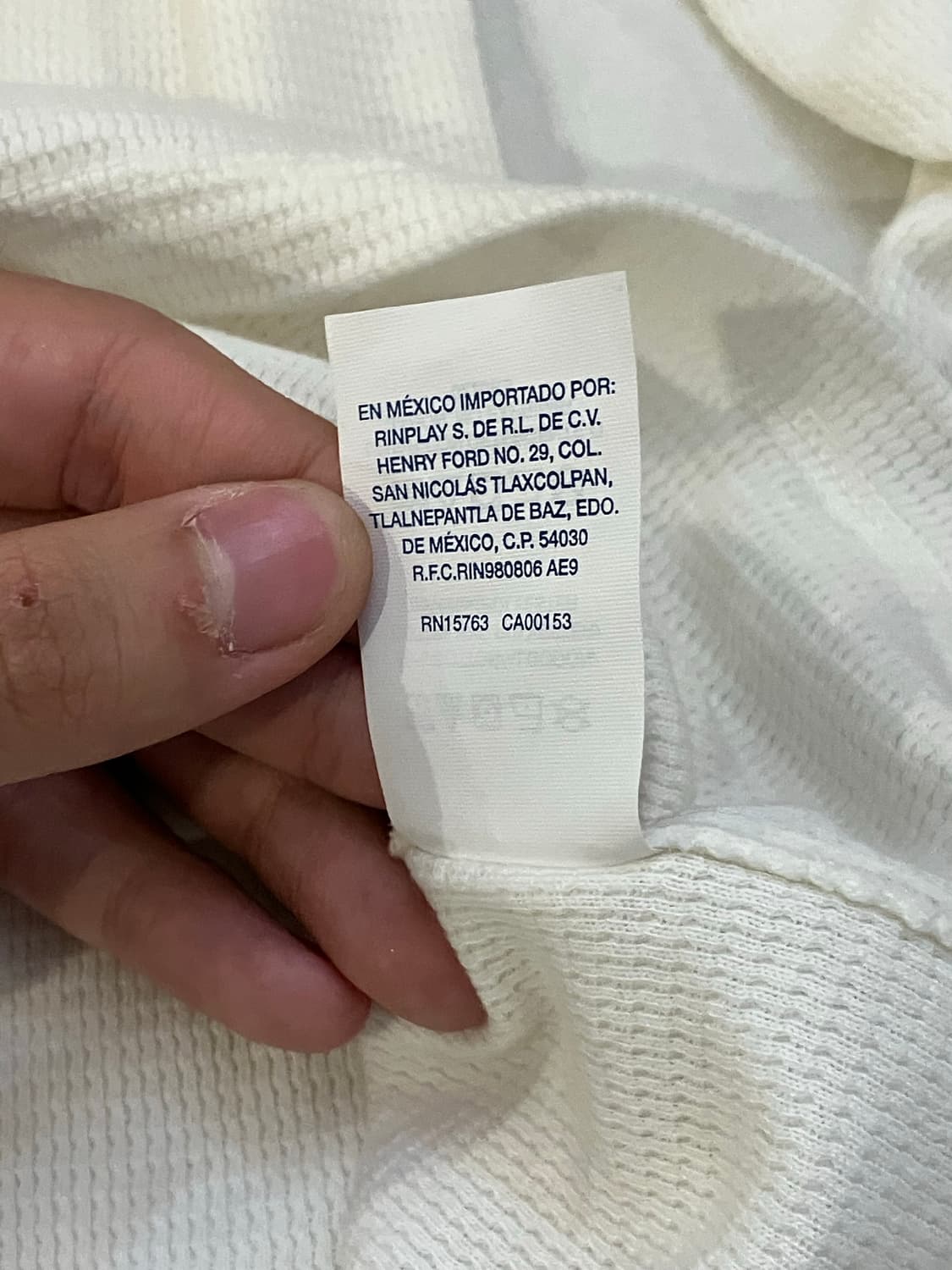 폴로 패치로고 써멀 와플 롱슬리브 링거티 화이트 상품이미지6