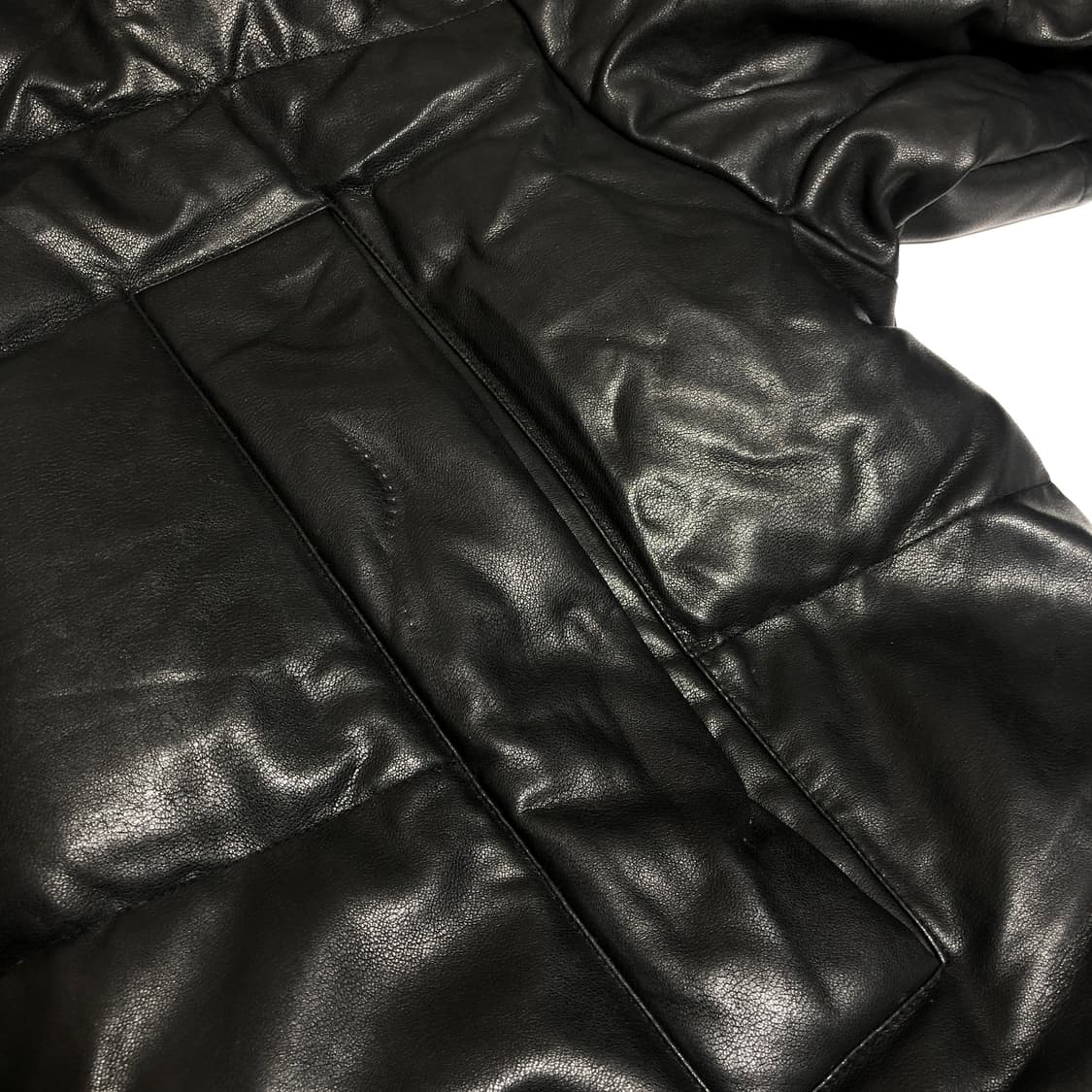 세컨드모노 레더 숏패딩 m 상품이미지5