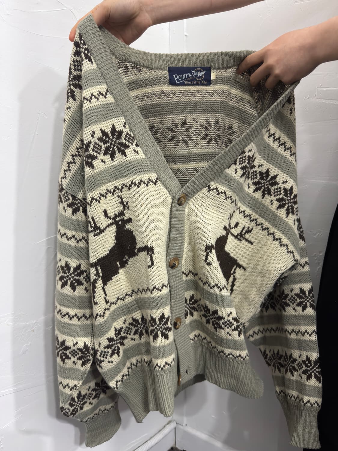 point walk nordic knit cardigan 상품이미지5