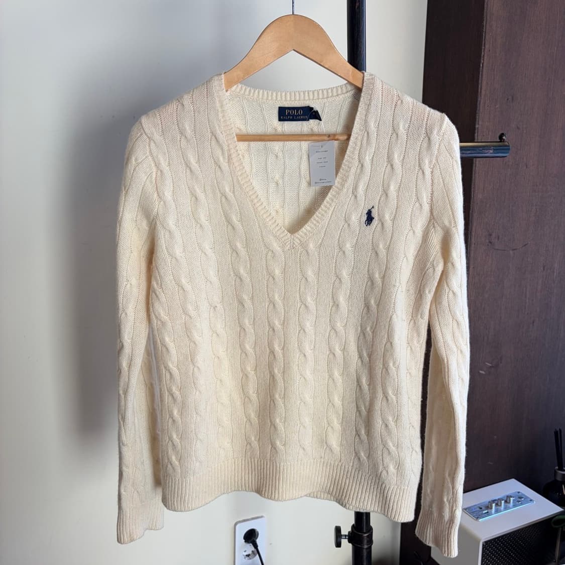 15295 -폴로 랄프로렌 브이넥 케이블 니트 (울 90% 캐시미어10% 상품이미지2