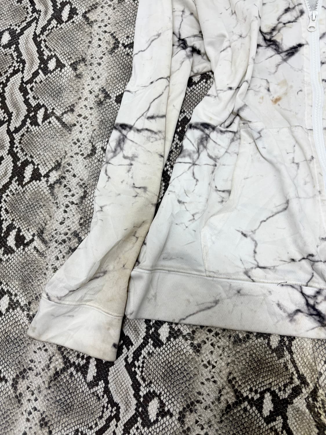 “Vintage” lightning Print White Hooded Z 상품이미지5