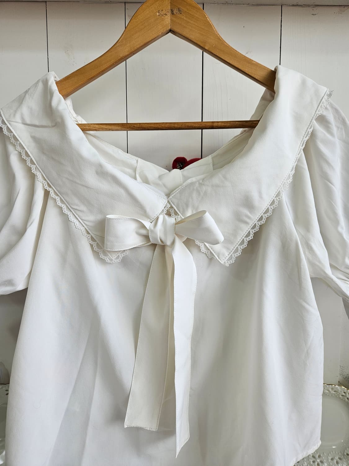 (Honey Cinnamon) 빅카라 리본 블라우스 상품이미지3