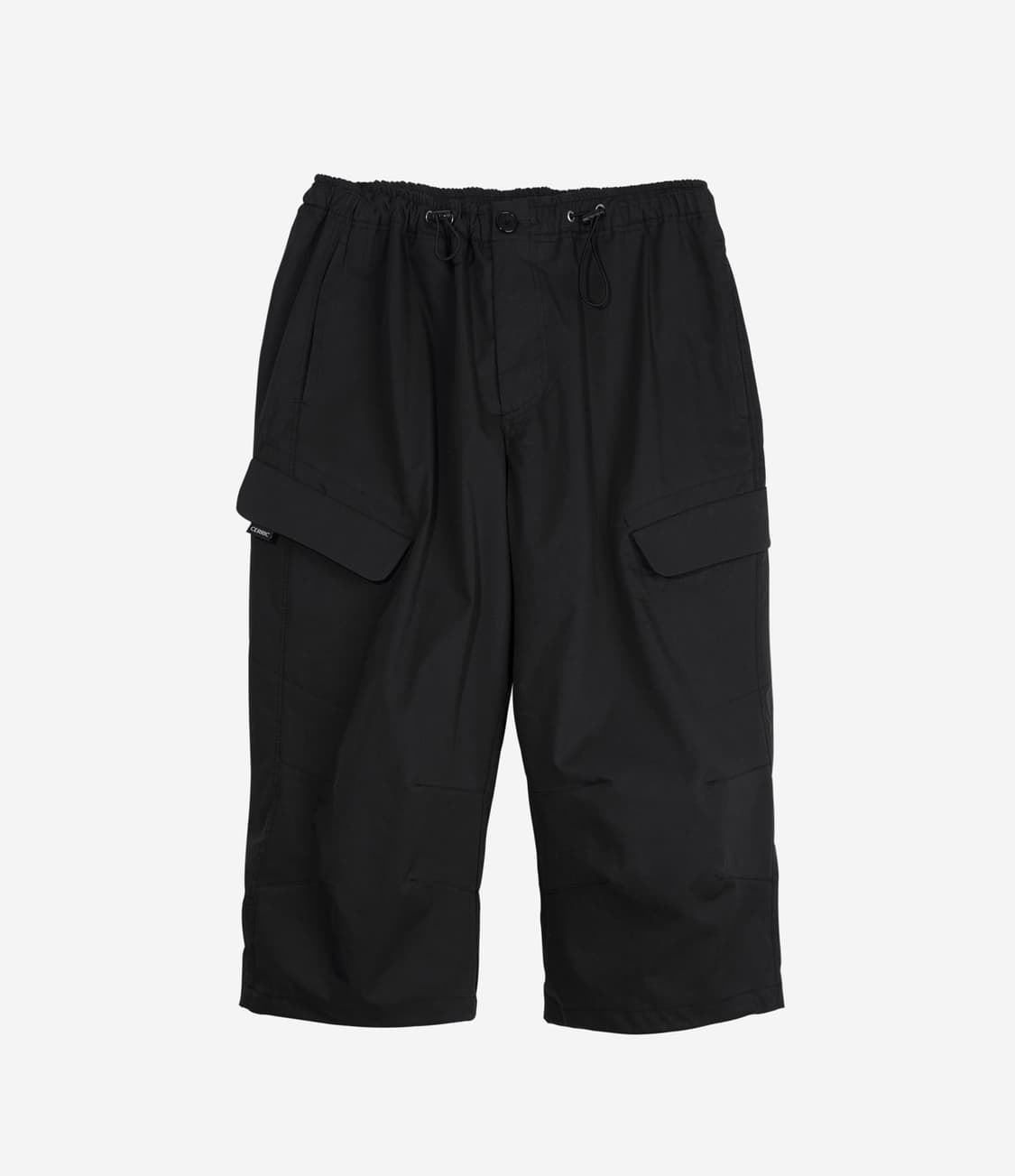 세릭 웨이스트 스트링 카프리 카고 팬츠 블랙 상품이미지4