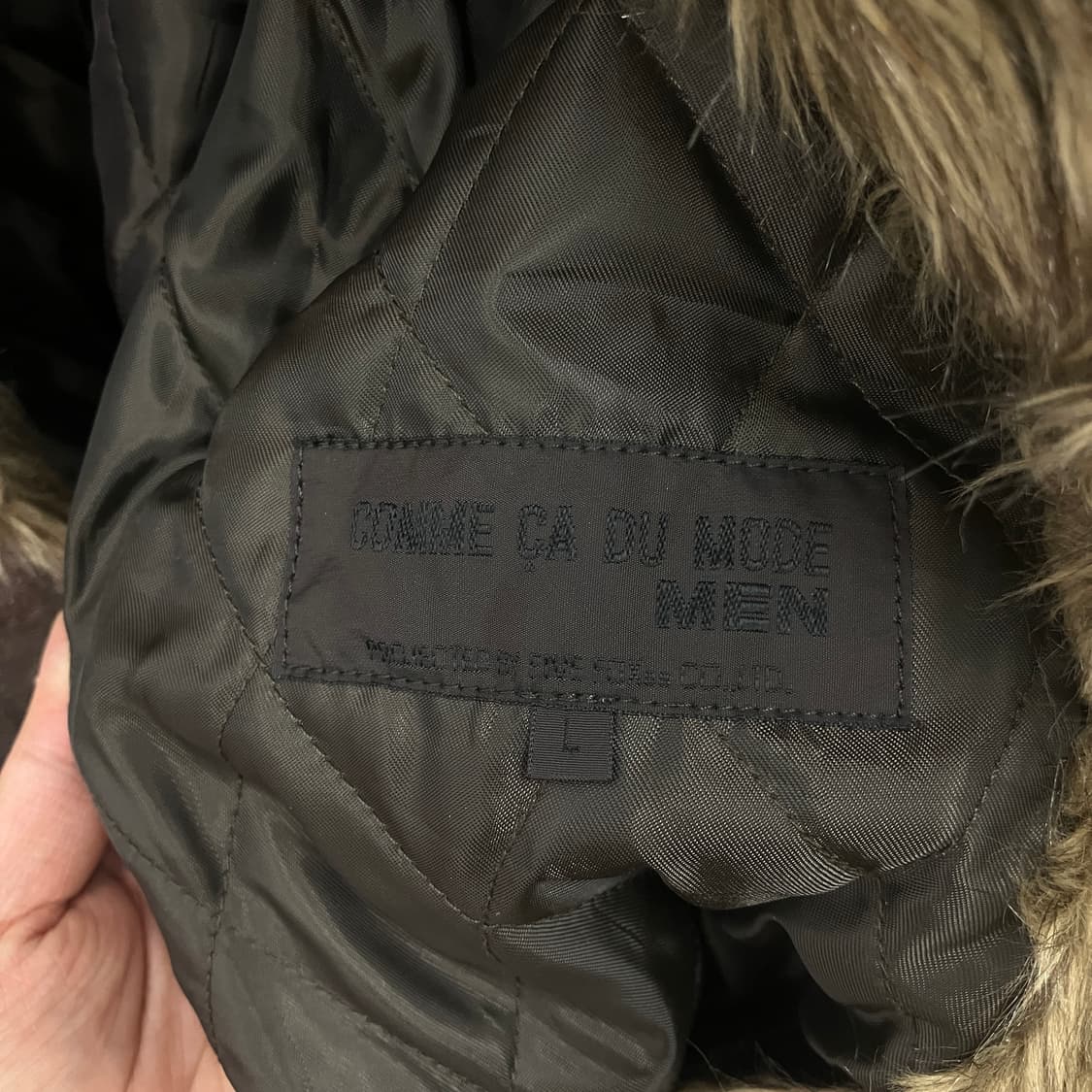 꼼사 데 모드 브라운 퍼 트리밍 소가죽 자켓 상품이미지3